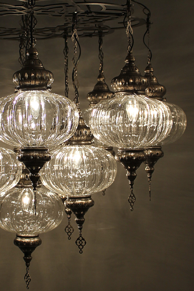 Unique Special Edition Chandelier with 13 Pyrex Glasses